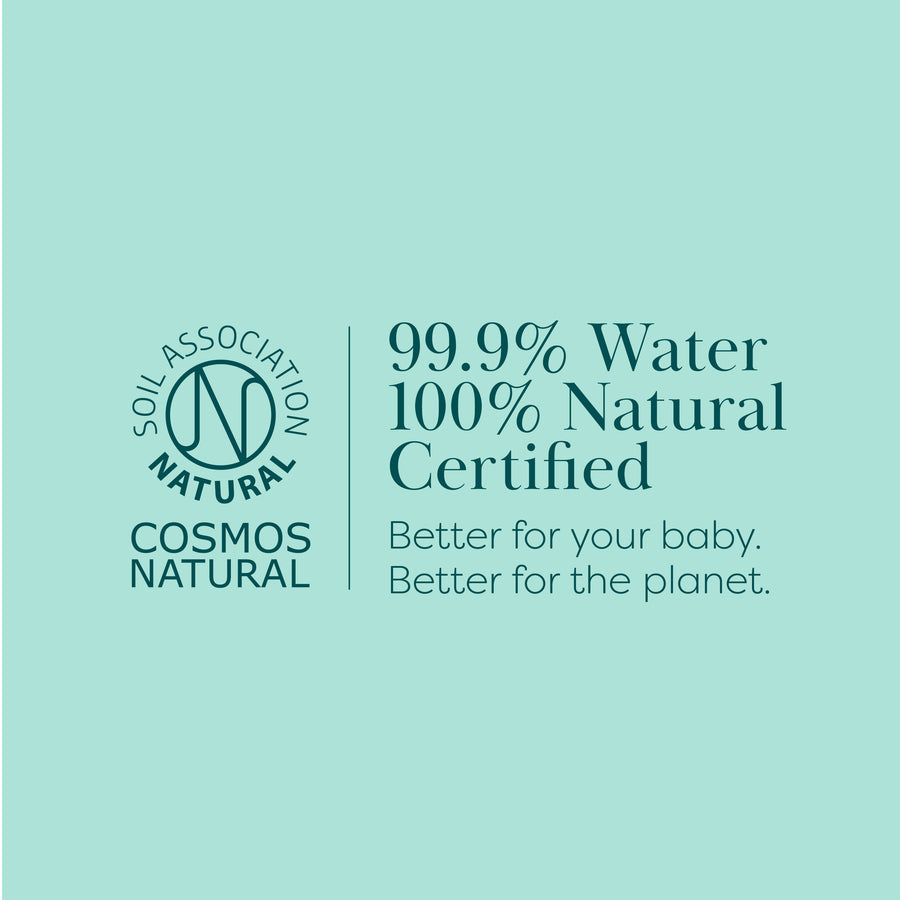 The world's first certified 99.9% water and 100% natural baby wipe